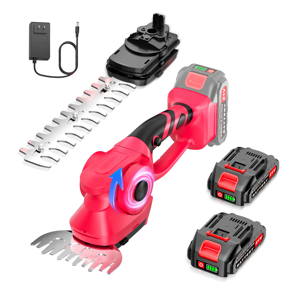 2-in-1 Cordless Hedge Trimmer w/ 2 Batteries & Charger | 8.66" Blade