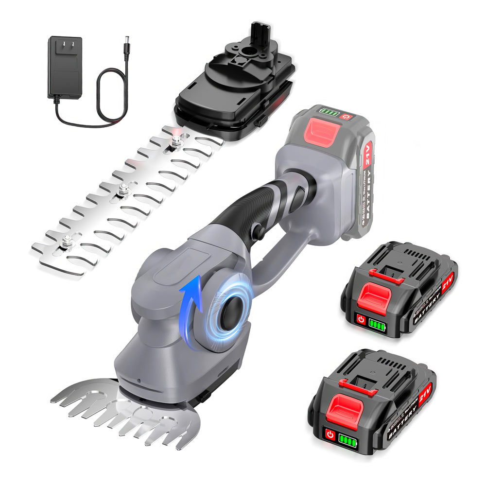 2-in-1 Cordless Hedge Trimmer w/ 2 Batteries & Charger | 8.66" Blade