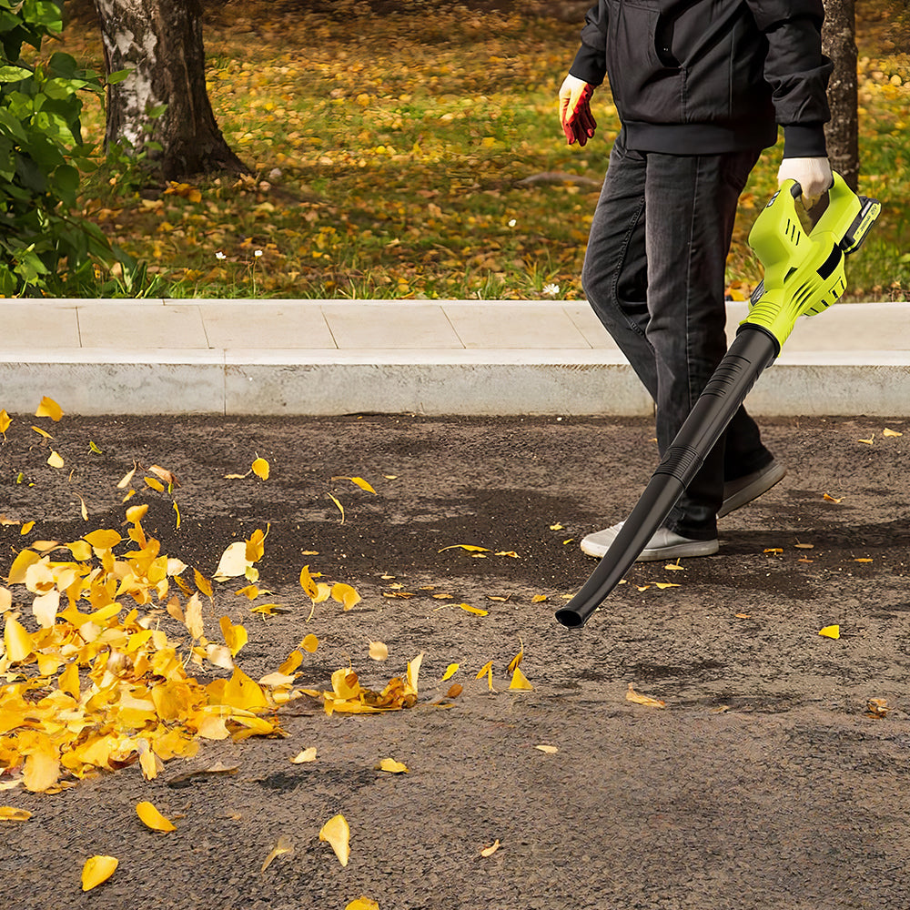 21V Cordless Leaf Blower with 2 Batteries & Charger, 2-Speed Modes