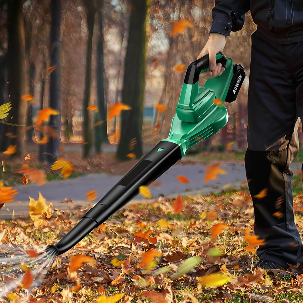 4-in-1 Cordless Leaf Blower w/ 2 Batteries - Blower/Vacuum/Inflator/Deflator