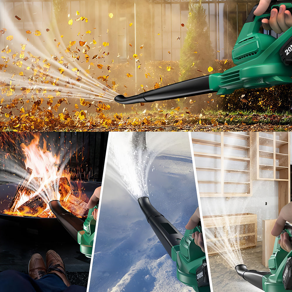 4-in-1 Cordless Leaf Blower w/ 2 Batteries - Blower/Vacuum/Inflator/Deflator