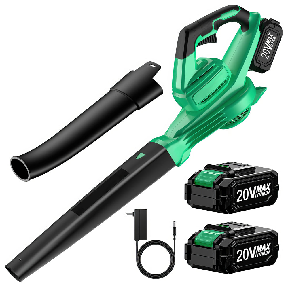 4-in-1 Cordless Leaf Blower w/ 2 Batteries - Blower/Vacuum/Inflator/Deflator
