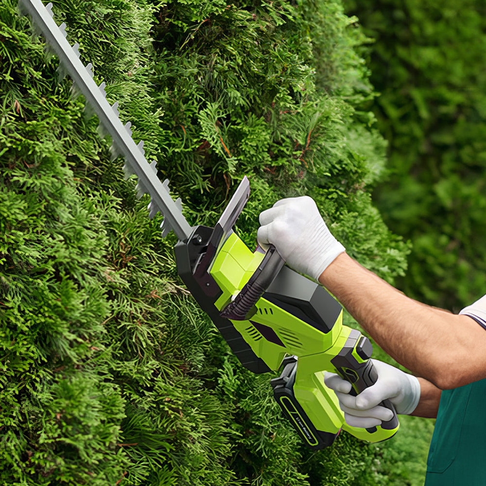20" Cordless Hedge Trimmer w/ 2 Batteries & 180° Rotatable Head