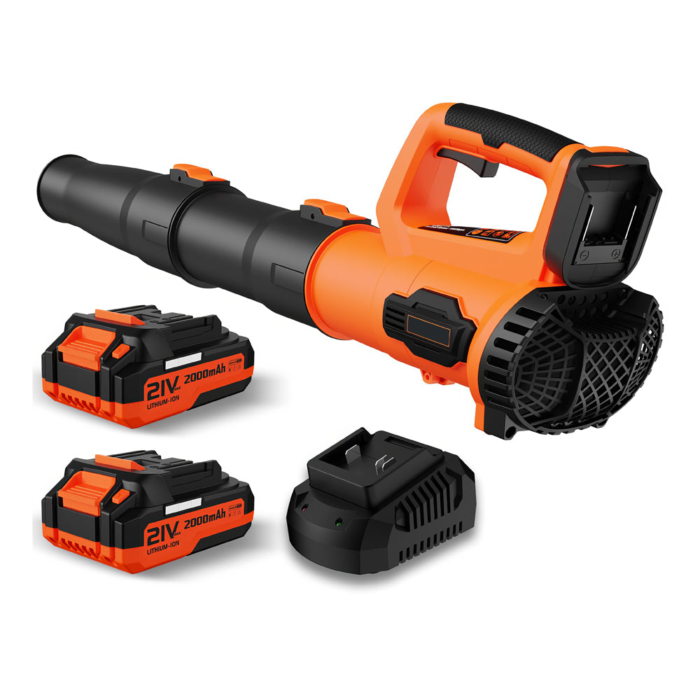 21V Cordless Leaf Blower with 2 Batteries & Fast Charger, 150MPH