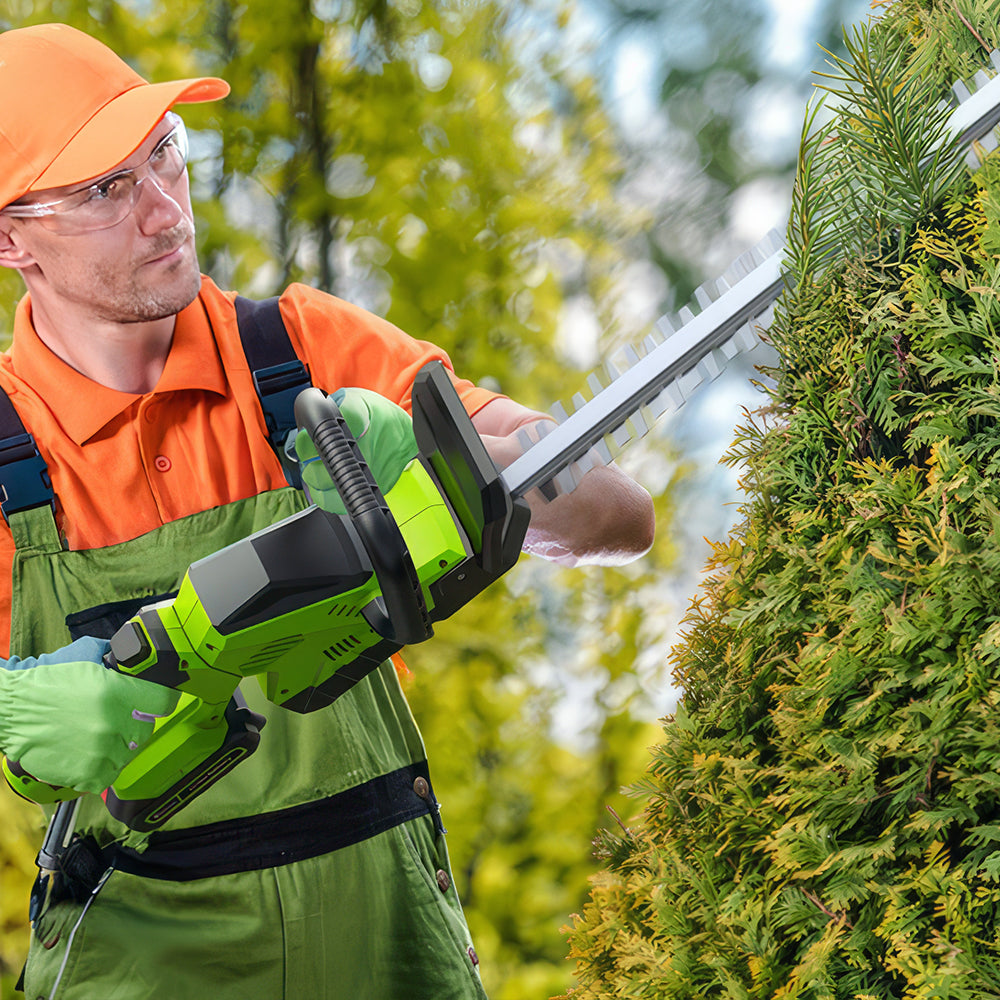 20" Cordless Hedge Trimmer w/ 2 Batteries & 180° Rotatable Head