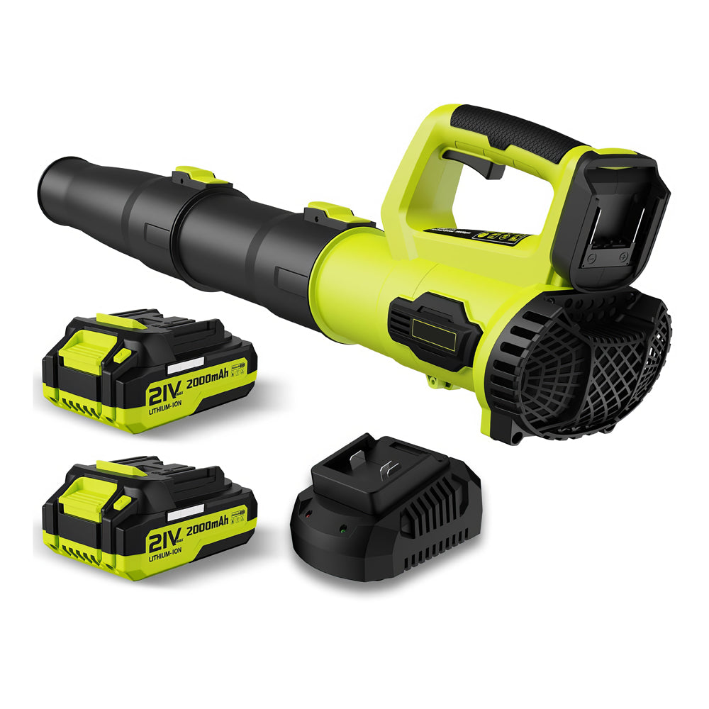 21V Cordless Leaf Blower with 2 Batteries & Fast Charger, 150MPH