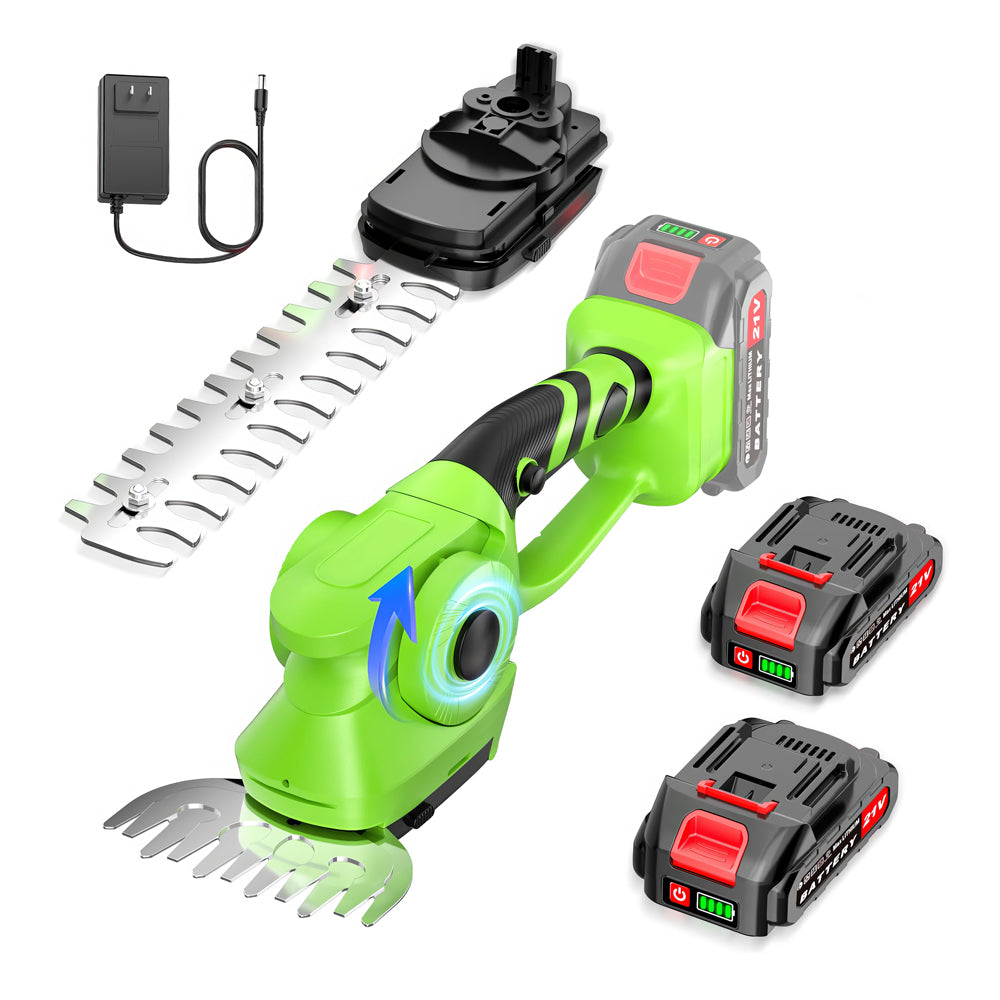 2-in-1 Cordless Hedge Trimmer w/ 2 Batteries & Charger | 8.66" Blade