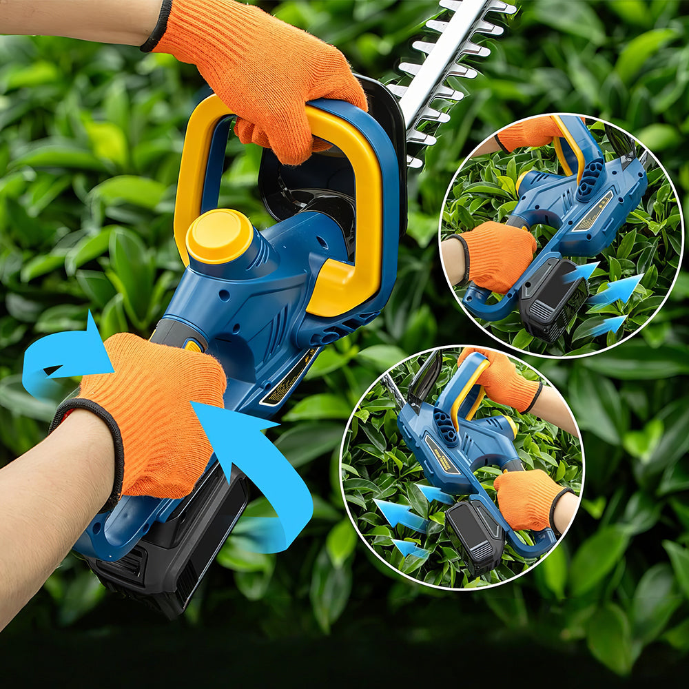 20V Hedge Trimmer | 22" Rotating Handle & Dual-Action Blade