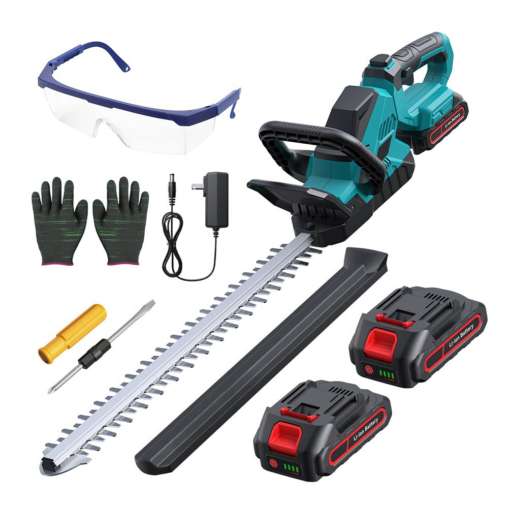 20" Cordless Hedge Trimmer w/ 2 Batteries & 180° Rotatable Head
