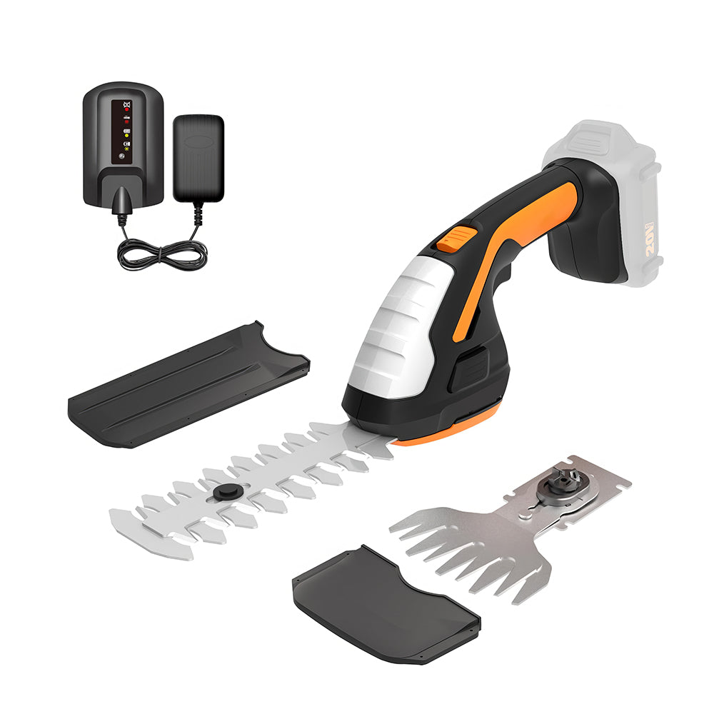 Power Share 20V 2-in-1 Cordless Trimmer: 4" Grass Shear & 8" Shrub Blade