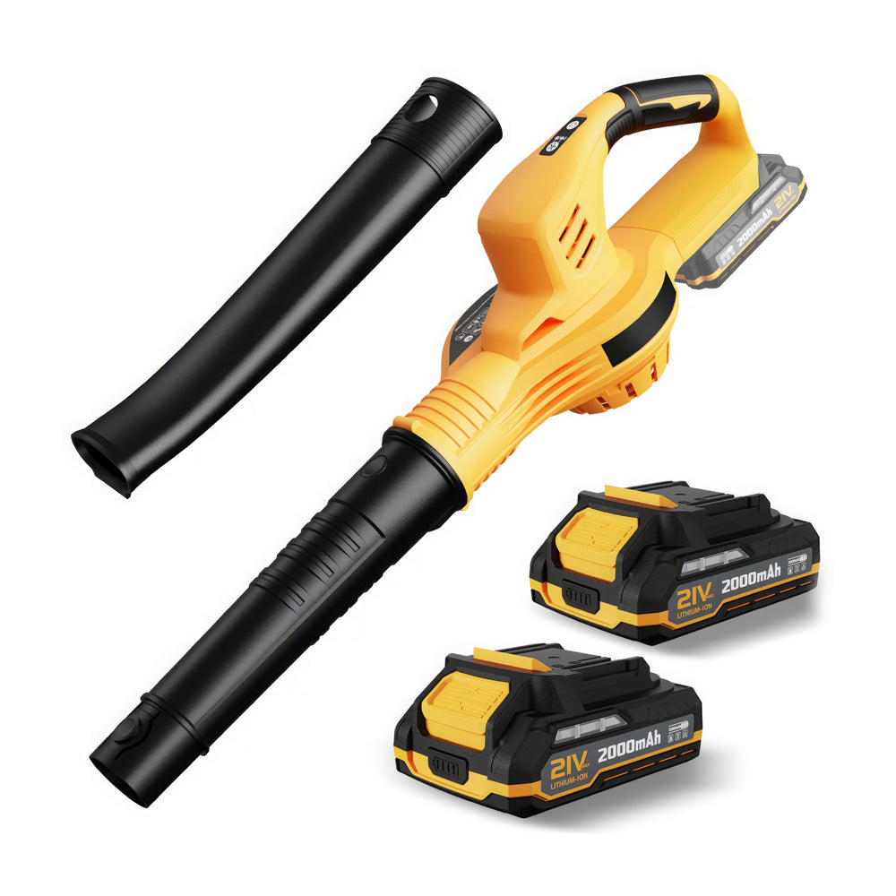 21V Cordless Leaf Blower with 2 Batteries & Charger, 2-Speed Modes