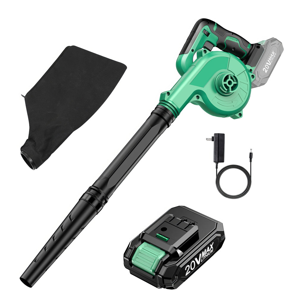4-in-1 Cordless Leaf Blower w/ 2 Batteries - Blower/Vacuum/Inflator/Deflator