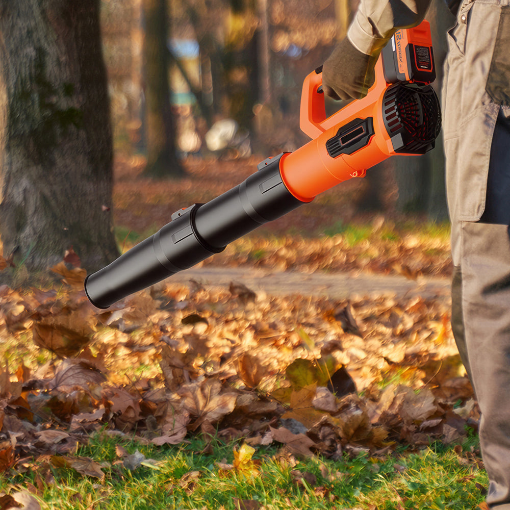 21V Cordless Leaf Blower with 2 Batteries & Fast Charger, 150MPH